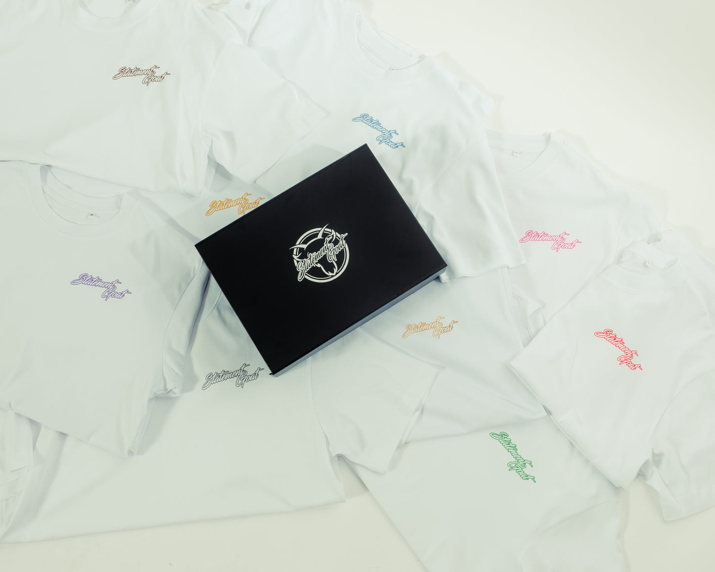 White Statement Goat T-shirt - Blue logo