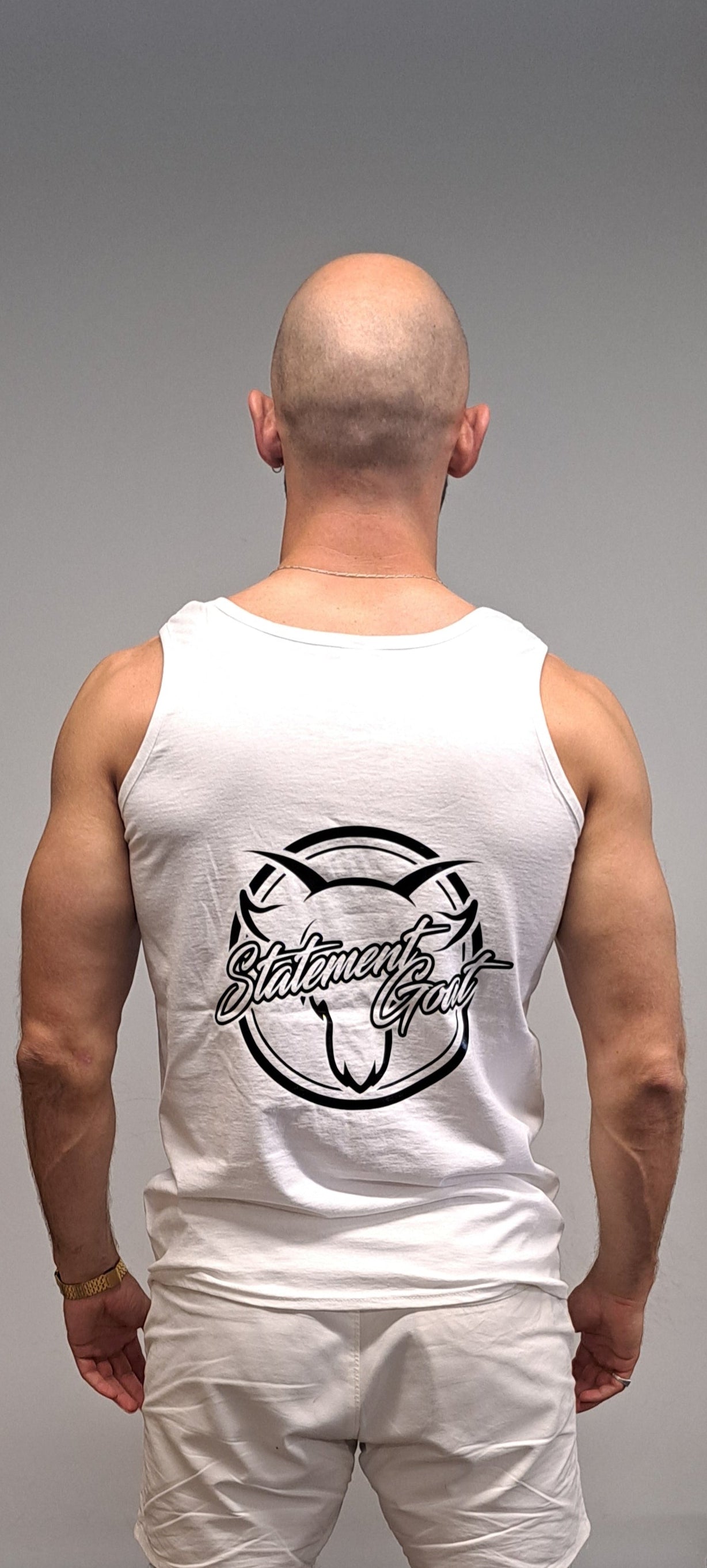 Statement Goat White Vest Black Logo