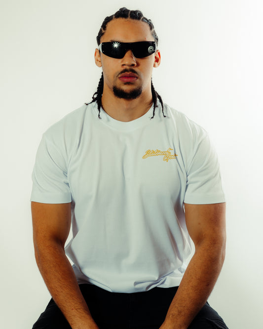 White Statement Goat T-shirt - Yellow logo