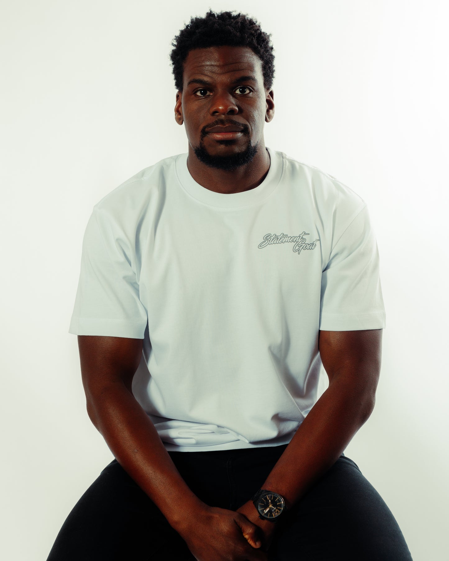 White Statement Goat T-shirt - Grey logo