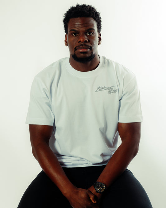 White Statement Goat T-shirt - Grey logo