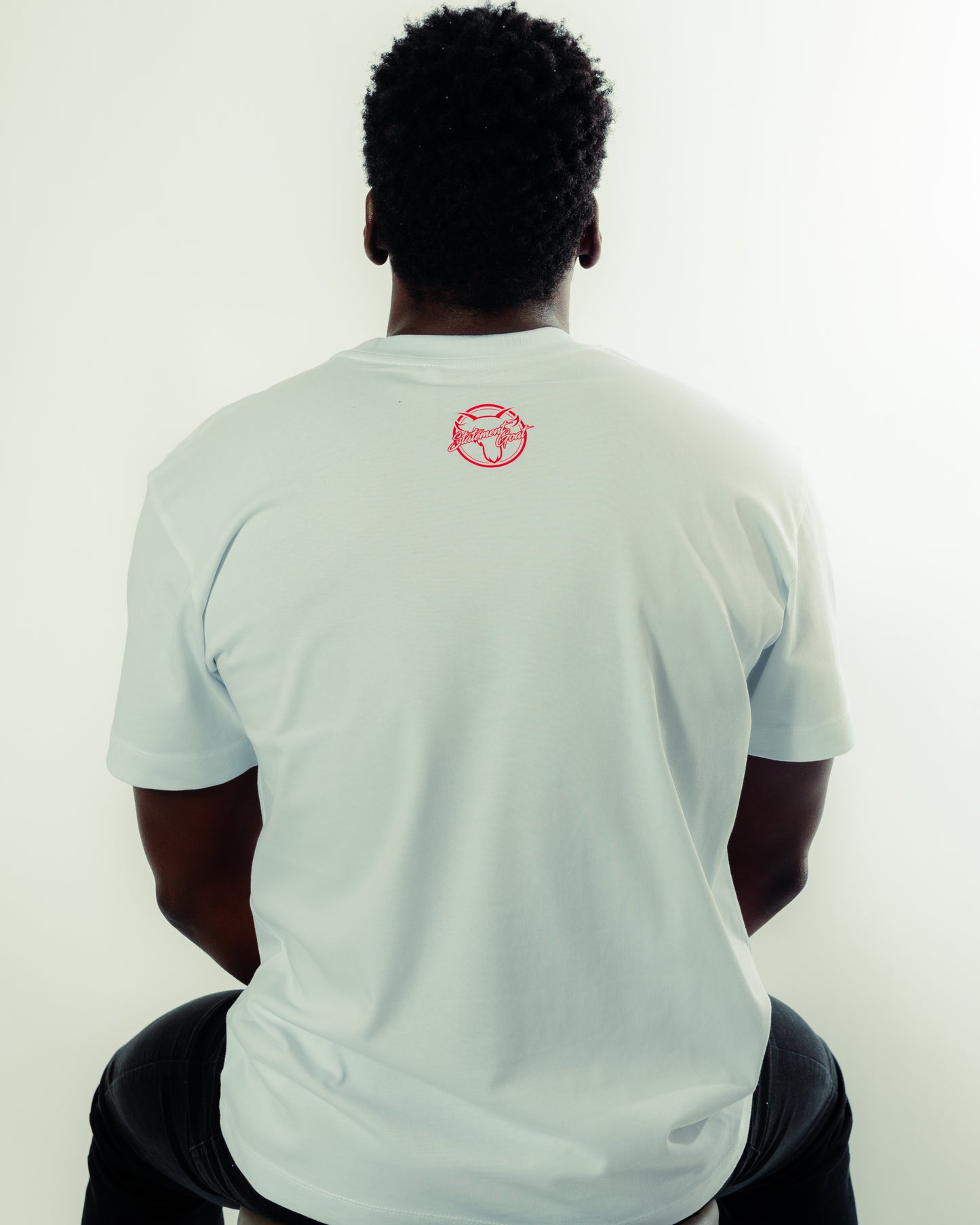 White Statement Goat T-shirt - Red logo