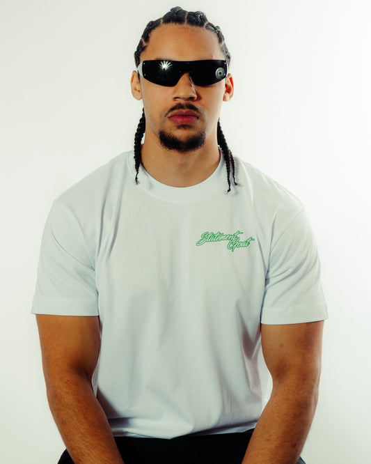 White Statement Goat T-shirt - Green logo