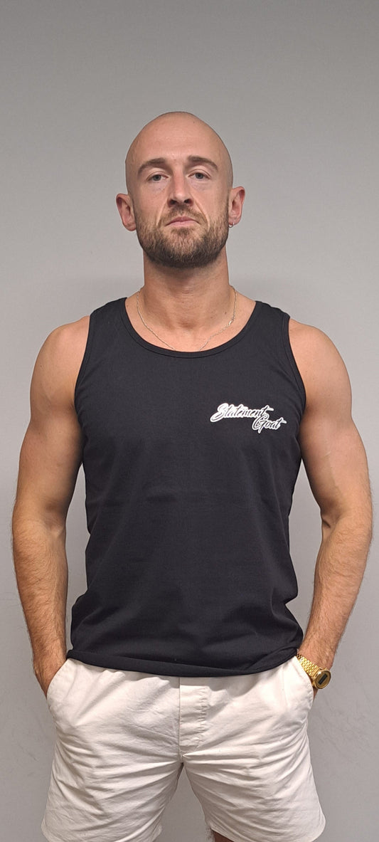Statement Goat Black vest Silver logo