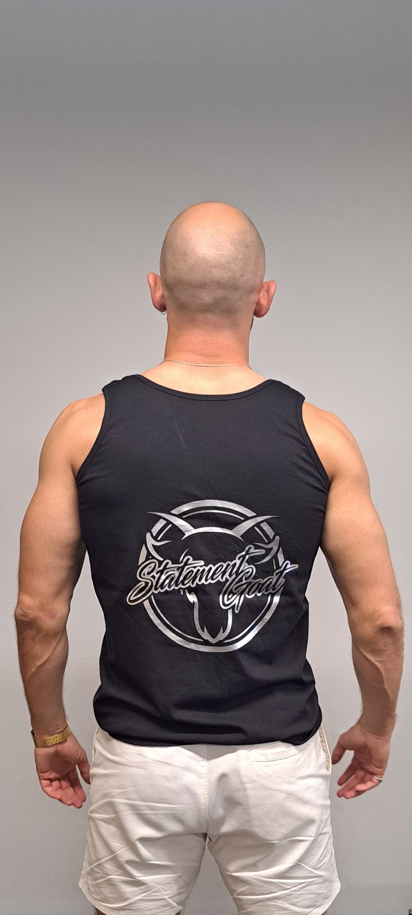 Statement Goat Black vest Silver logo